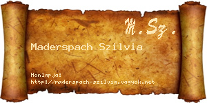 Maderspach Szilvia névjegykártya